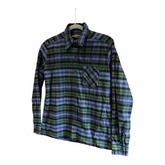 NWT VERMONT FLANNEL CO Women's Classic Button Down Shirt Blue Green S - Picture 10 of 10